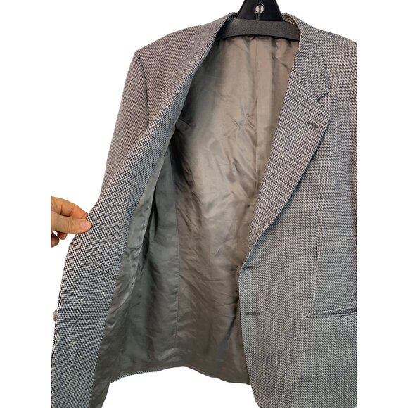 VTG 80s Valentino Uomo Men's Wool/Silk Blazer Jacket Check Italy Size 41S 7436 - Picture 2 of 9